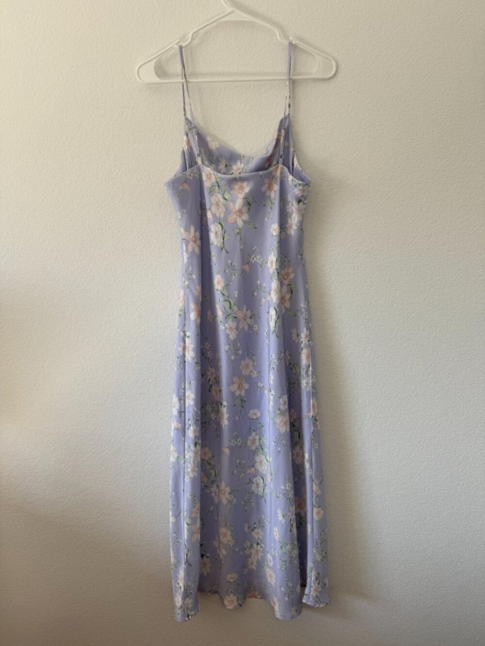 Altar'd State Blythe Floral Satin Slip Dress Lavender Purple Medium Garden Party - Picture 6 of 10